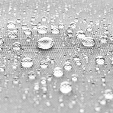 Szary wodoodporny materiał Ecotent® z kropelkami.