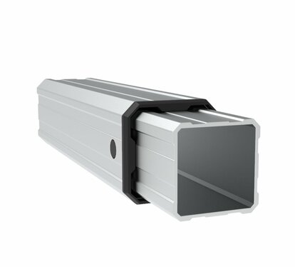 Profil aluminiowy konstrukcji namiotu Ecotent® z plastikowym ślizgaczem.