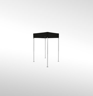 A black folding gazebo 1.5x1.5 m.